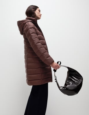 

Womens M&S Collection Feather & Down Padded Puffer Coat - Dark Chocolate, Dark Chocolate