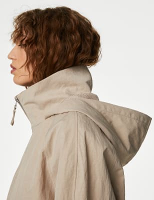 

Womens M&S Collection Stormwear™ Funnel Neck Longline Raincoat - Beige, Beige