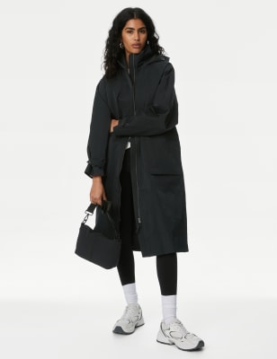 

Womens M&S Collection Stormwear™ Funnel Neck Longline Raincoat - Black, Black