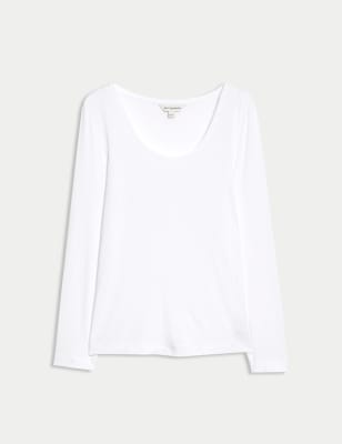 

Womens Autograph Jersey Scoop Neck Top - Soft White, Soft White