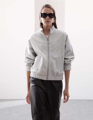 

Autograph Chaqueta de algodón de cuello altoWomens - Grey Marl, Grey Marl