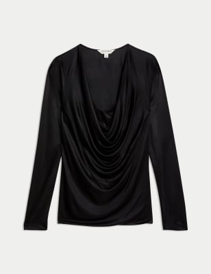 

Womens Autograph Jersey Cowl Neck Top - Black, Black