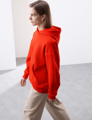 

Womens Autograph Cotton Blend Relaxed Hoodie, Tomato