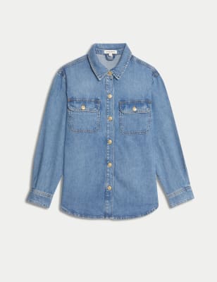 

Womens Autograph Bequemes Denim-Hemd aus Lyocell - Indigo, Indigo