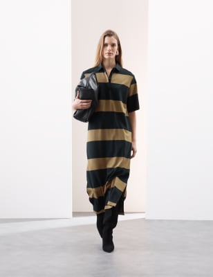 

Womens Autograph Striped Midi Shirt Dress - Caramel Mix, Caramel Mix