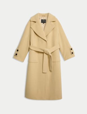 

Womens Autograph Wool Rich Belted Longline Wrap Coat - Soft Yellow, Soft Yellow