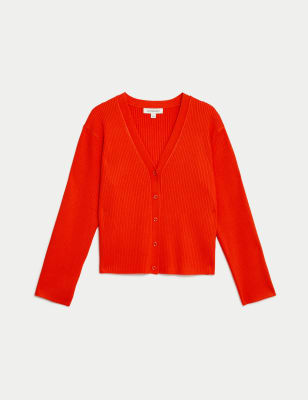 

Womens Autograph Textured Button Front Cardigan - Orange, Orange