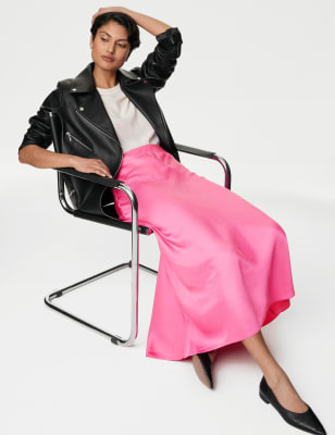 

Womens Autograph Midaxi-Unterrock aus Satin - Rose Pink, Rose Pink