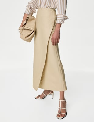 

Autograph Falda cruzada maxi con linoWomens - Opaline, Opaline