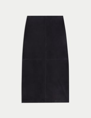 

Womens Autograph Suede Midi A-Line Skirt - Dark Navy, Dark Navy