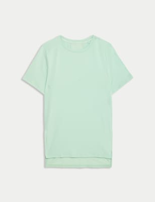 

Womens Goodmove Scoop Neck Mesh Back T-Shirt - Light Green, Light Green