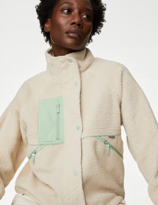 

Goodmove Chaqueta polar corta de borreguito con cremalleraWomens - Beige Mix, Beige Mix