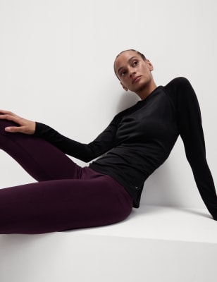 

Womens Goodmove Nahtloses, eng anliegendes Oberteil mit Rundhalsausschnitt - Black, Black