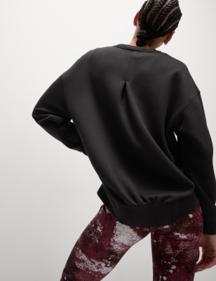 

Goodmove Sudadera de yoga maxi con pliegue en la parte traseraWomens - Black, Black