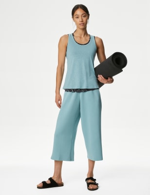 

Womens Goodmove High Waisted Wide Leg Culottes - Dusted Aqua, Dusted Aqua