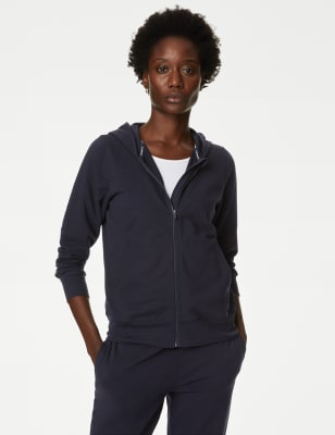 

Womens Goodmove Cotton Rich Relaxed Zip Up Hoodie - Midnight Navy, Midnight Navy