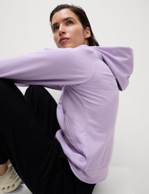 

Womens Goodmove Cotton Rich Relaxed Zip Up Hoodie, Violet