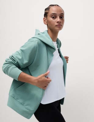 

Womens Goodmove Cotton Rich Relaxed Zip Up Hoodie - Dusted Aqua, Dusted Aqua