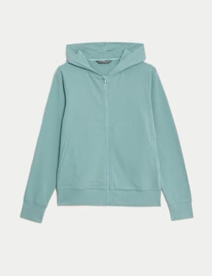 

Womens Goodmove Cotton Rich Relaxed Zip Up Hoodie - Dusted Aqua, Dusted Aqua