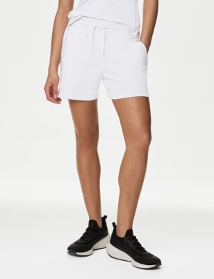 

Womens Goodmove Cotton Rich High Waisted Shorts - White, White