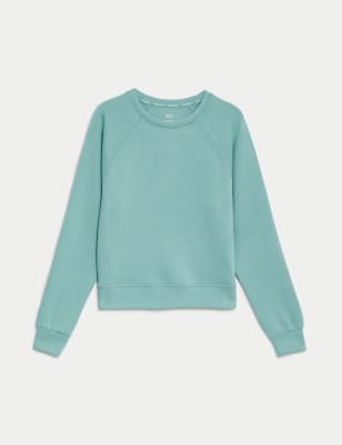 

Womens Goodmove Scoop Neck Relaxed Crop Yoga Sweatshirt - Dusted Aqua, Dusted Aqua