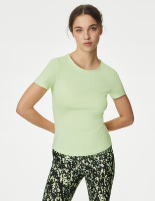 

Womens Goodmove T-Shirt mit U-Ausschnitt und hohem Baumwollanteil - Pale Green, Pale Green