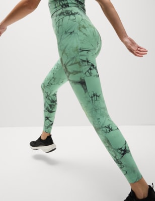 

Womens Goodmove Go Train Printed High Waisted Gym Leggings - Dark Green Mix, Dark Green Mix