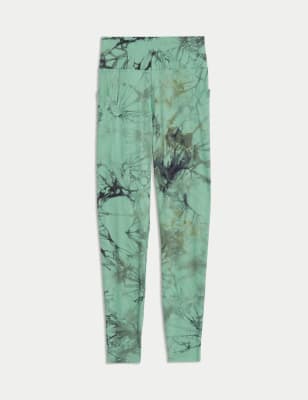 

Womens Goodmove Go Train Printed High Waisted Gym Leggings - Dark Green Mix, Dark Green Mix