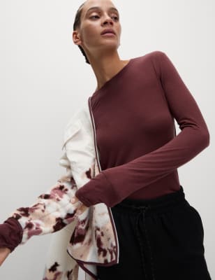 

Goodmove Top en lana merino de cuello redondo para caminarWomens - Dark Taupe, Dark Taupe