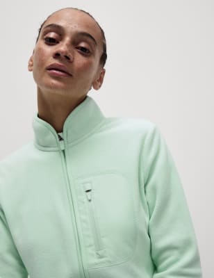 

Womens Goodmove Funnel Neck Fleece Jacket - Light Green, Light Green