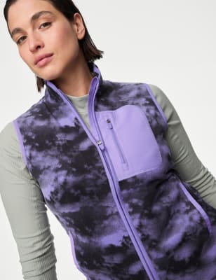 

Womens Goodmove Zip Up Printed Funnel Neck Fleece Gilet - Purple Haze, Purple Haze