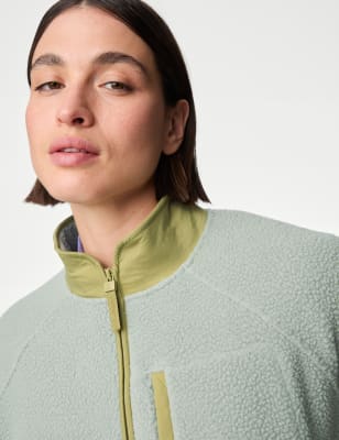 

Womens Goodmove Borg Zip Up Funnel Neck Fleece Jacket - Light Verdigris, Light Verdigris