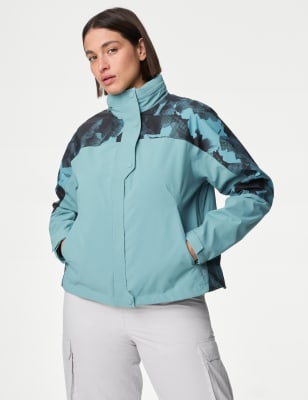 

Womens Goodmove Waterproof Hooded Cropped Sports Jacket - Dusted Aqua, Dusted Aqua