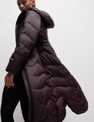 

Womens Goodmove Stormwear™ Quilted Hooded Longline Puffer Coat - Blackberry, Blackberry