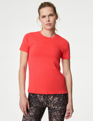

Womens Goodmove Scoop Neck Fitted T-Shirt - Flame, Flame
