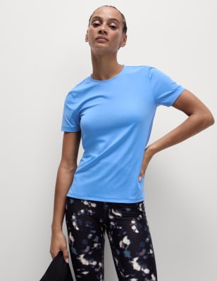 

Womens Goodmove Scoop Neck Fitted T-Shirt, Azure Blue