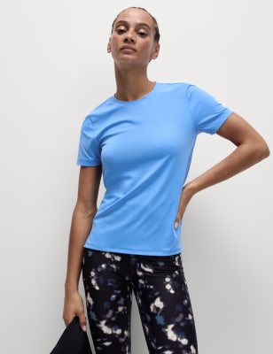 

Womens Goodmove Scoop Neck Fitted T-Shirt - Azure Blue, Azure Blue