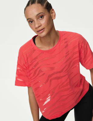 

Womens Goodmove Bequemes, leichtes T-Shirt mit hohem Baumwollanteil und U-Ausschnitt - Flame, Flame