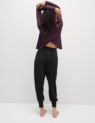 

Womens Goodmove High Waisted Hareem Yoga Joggers - Black, Black