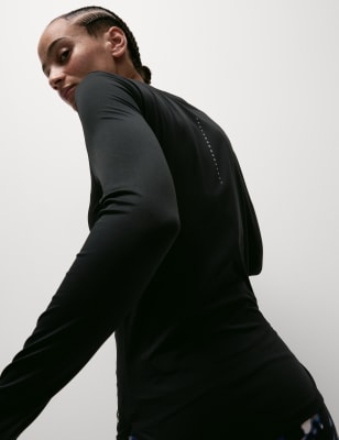 

Goodmove Top ajustado para el gimnasio con escote redondoWomens - Black, Black
