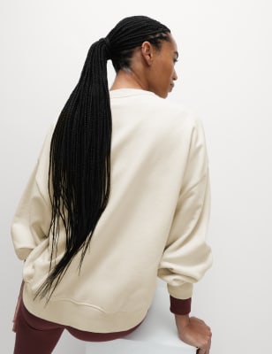 

Goodmove Sudadera maxi de algodón con esloganWomens - Ivory, Ivory