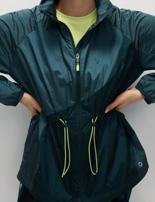 

Womens Goodmove Iridescent Hooded Running Jacket with Stormwear™ - Dark Turquoise, Dark Turquoise