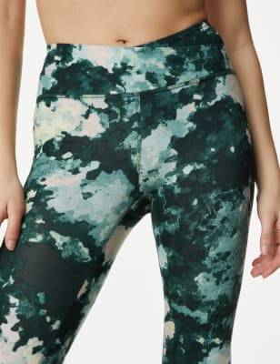 

Womens Goodmove Go Balance Printed Wrap Waist Yoga Leggings - Sage Mix, Sage Mix