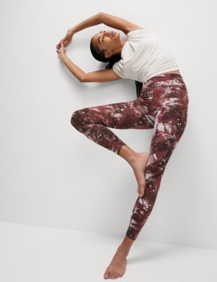 

Womens Goodmove Go Balance Printed Wrap Waist Yoga Leggings - Rose Mix, Rose Mix