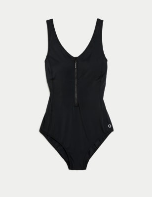 

Womens Goodmove Active Zip Through Swimsuit - Black, Black