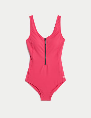 

Womens Goodmove Padded Zip Up V-Neck Swimsuit - Raspberry, Raspberry