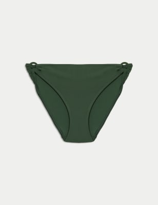 

Womens M&S Collection Ring Detail High Leg Bikini Bottoms - Green, Green