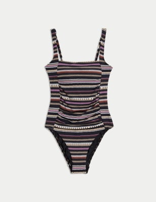 

Womens M&S Collection Tummy Control Printed Padded Swimsuit - Black Mix, Black Mix