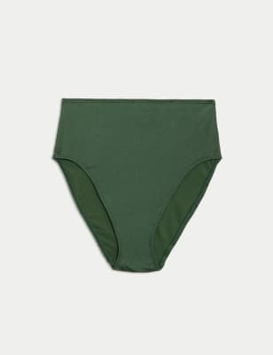 

Womens M&S Collection Tummy Control High Waisted Bikini Bottoms - Green, Green