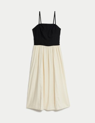 

Womens M&S Collection Linen Rich Strappy Midi Slip Dress - Ecru, Ecru